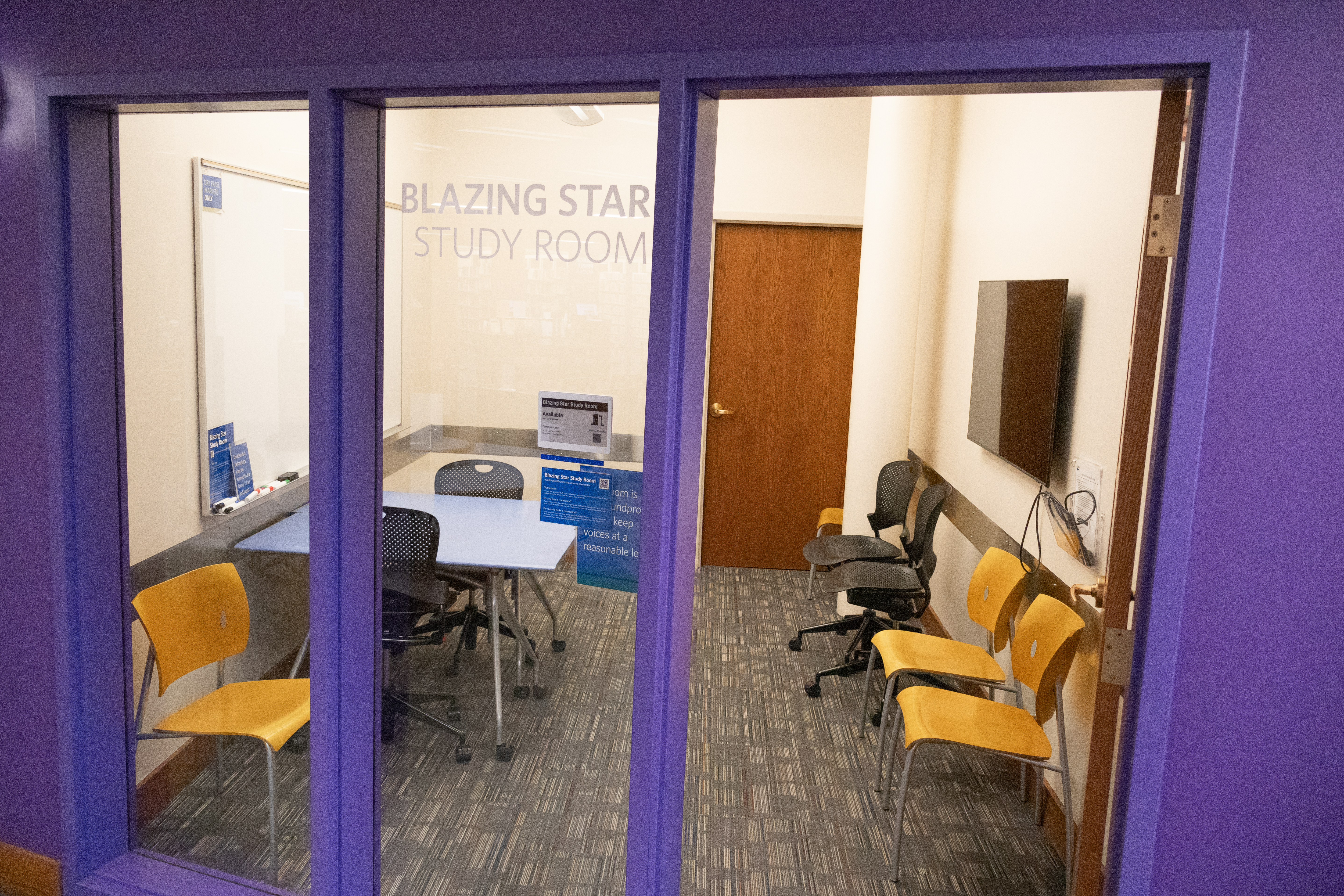 Blazing Star Study Room seen through the doorway and windows