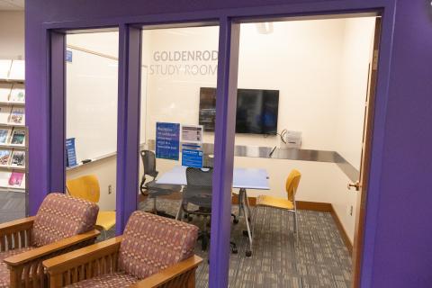 Goldenrod Study Room seen through the doorway and windows